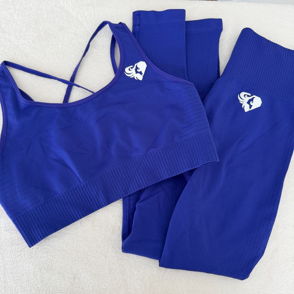 Womens Best Sports Bra and Legging Set Womens XS / S Blue Purple Seamless Gym